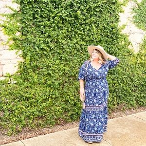 Blue boho maxi